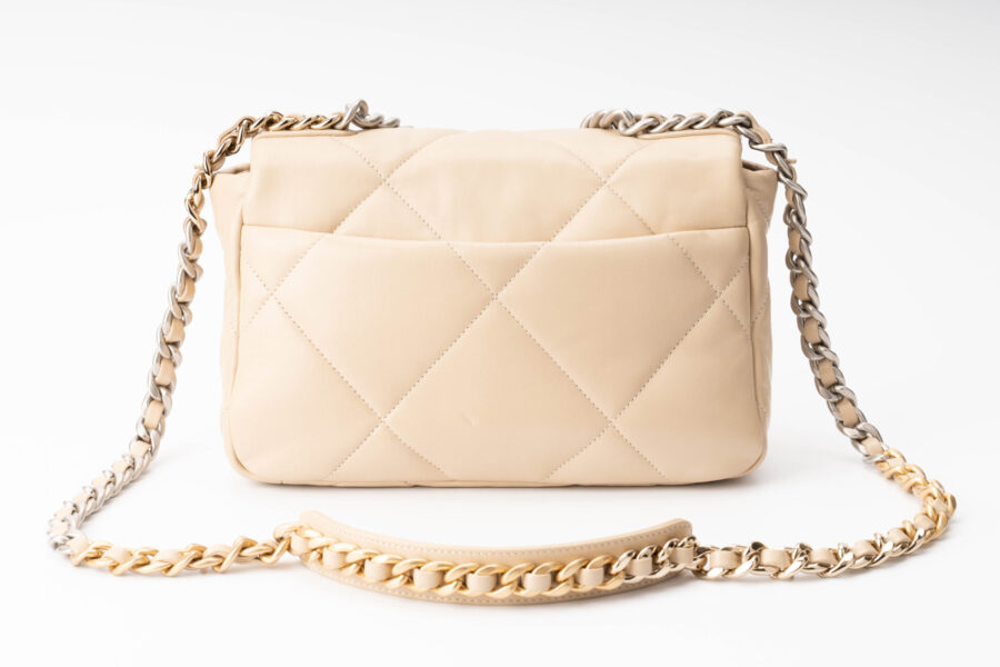 Chanel19 Medium Beige Calf Skin Mixed hardware