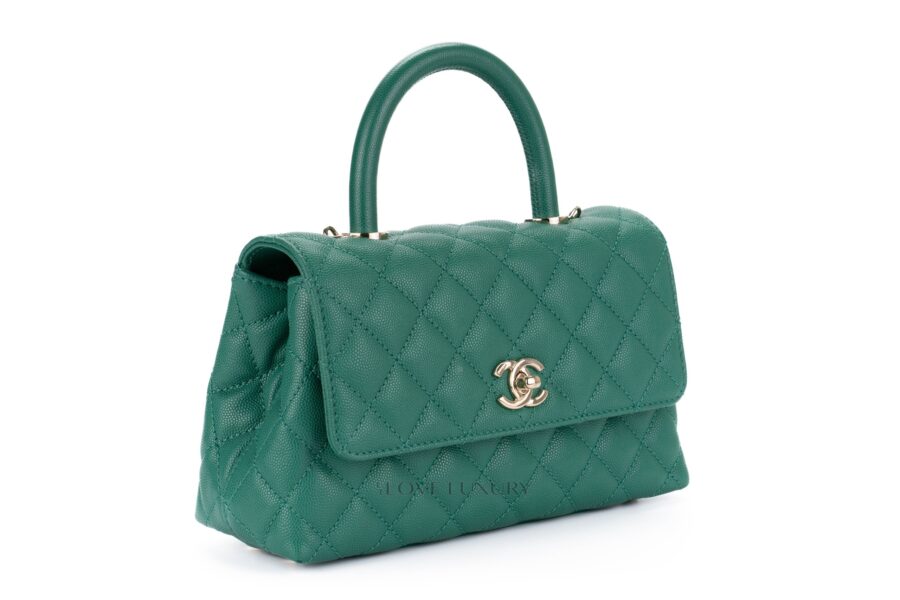 Chanel-Small-Coco-Handle-Quilted-Caviar-Emerald-Champagne-Hardware-2