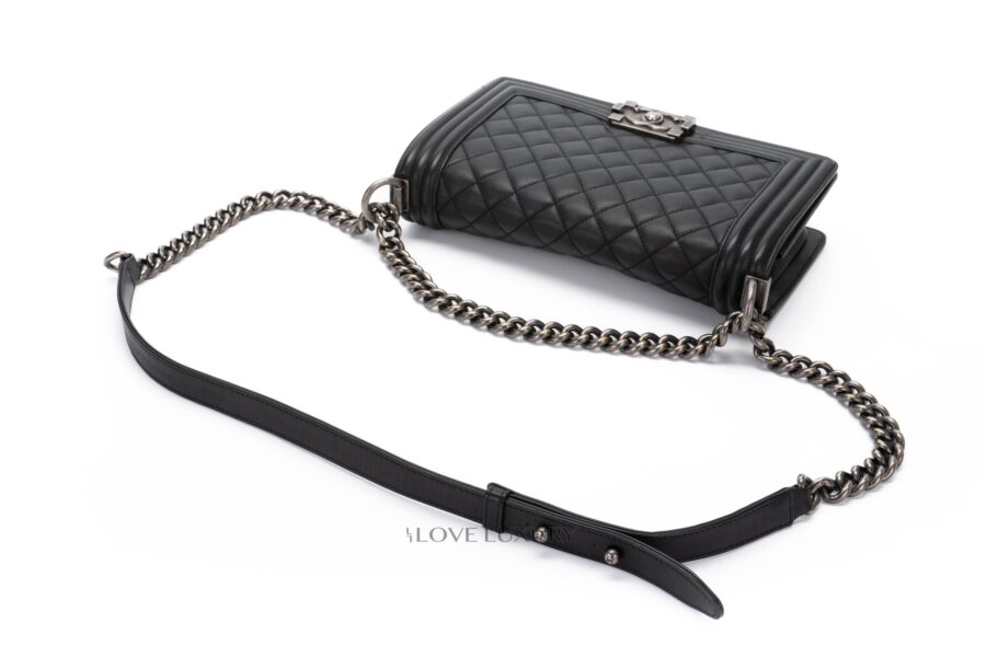Chanel-Boy-Bag-Black-Lambskin-Ruthenium-Hardware-9