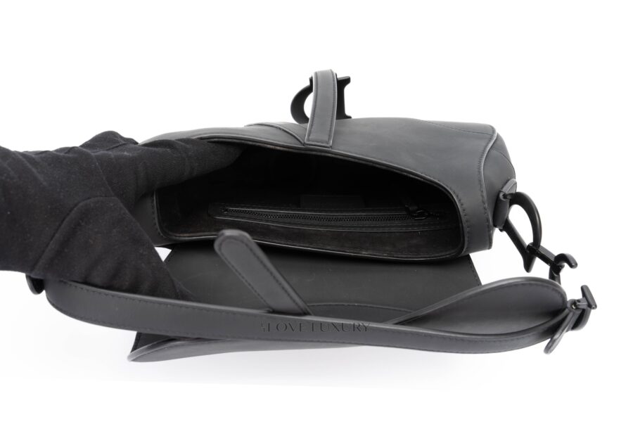 Dior-Black-Saddle-Bag-Ultramatte-Calfskin-Black-Hardware-9
