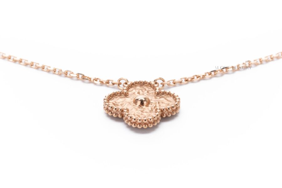 Van-Cleef-&-Arpels-Vintage-Alhambra-Hammered-Rose-Gold-Pendant-2