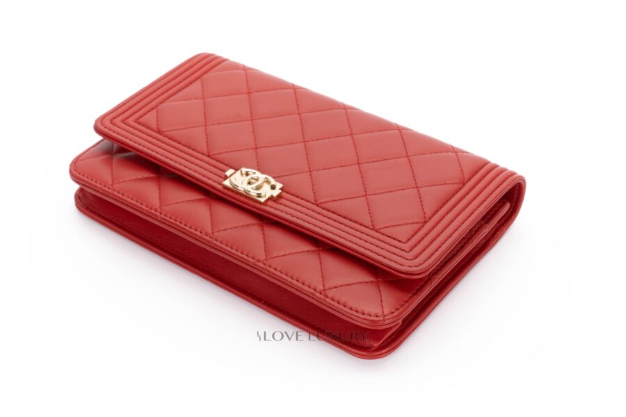 Chanel-Boy-Wallet-on-Chain-Red-Lambskin-Ghw-12