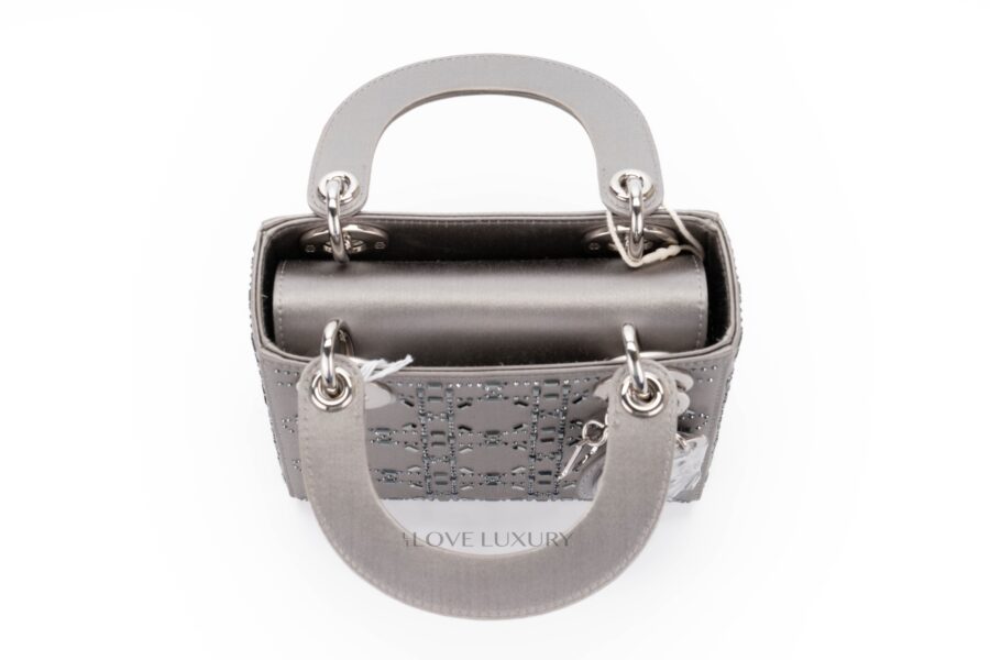 Dior-Mini-Lady-Dior-Gray-Strass-Cannage-Satin-10