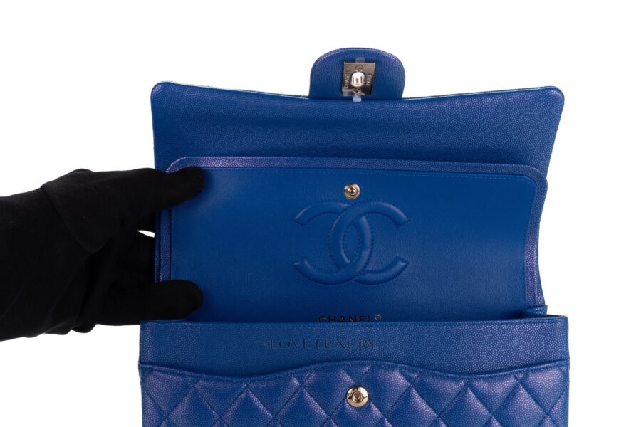 Chanel-Medium-Lambskin-Caviar-Blue-Iridescent-Champagne-Hardware-31-series-2021-box-fresh-10