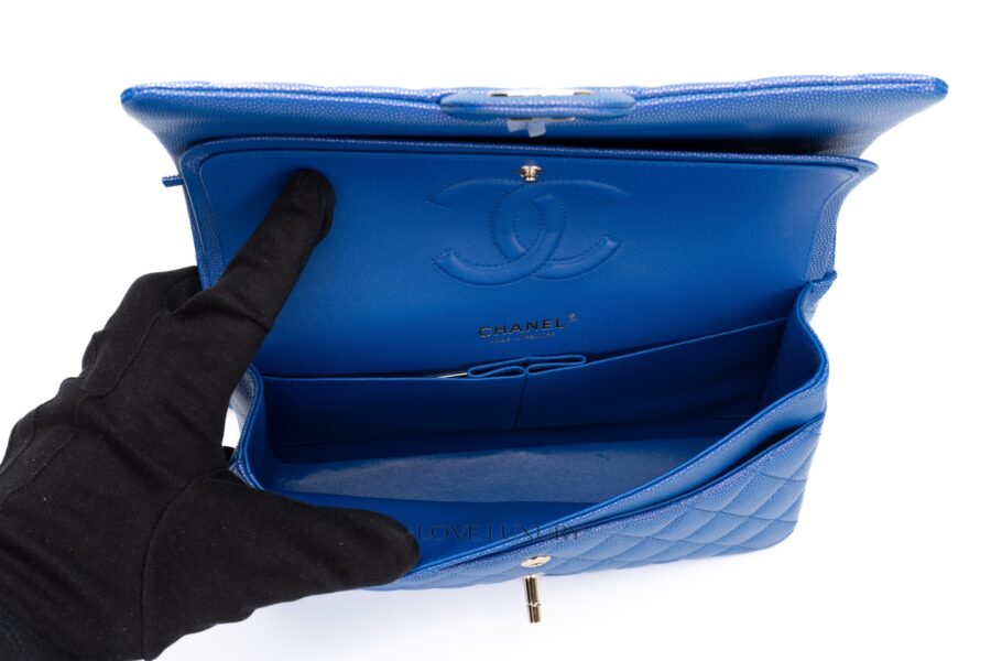 Chanel-Medium-Lambskin-Caviar-Blue-Iridescent-Champagne-Hardware-31-series-2021-box-fresh-11