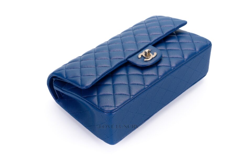 Chanel-Medium-Lambskin-Caviar-Blue-Iridescent-Champagne-Hardware-31-series-2021-box-fresh-12
