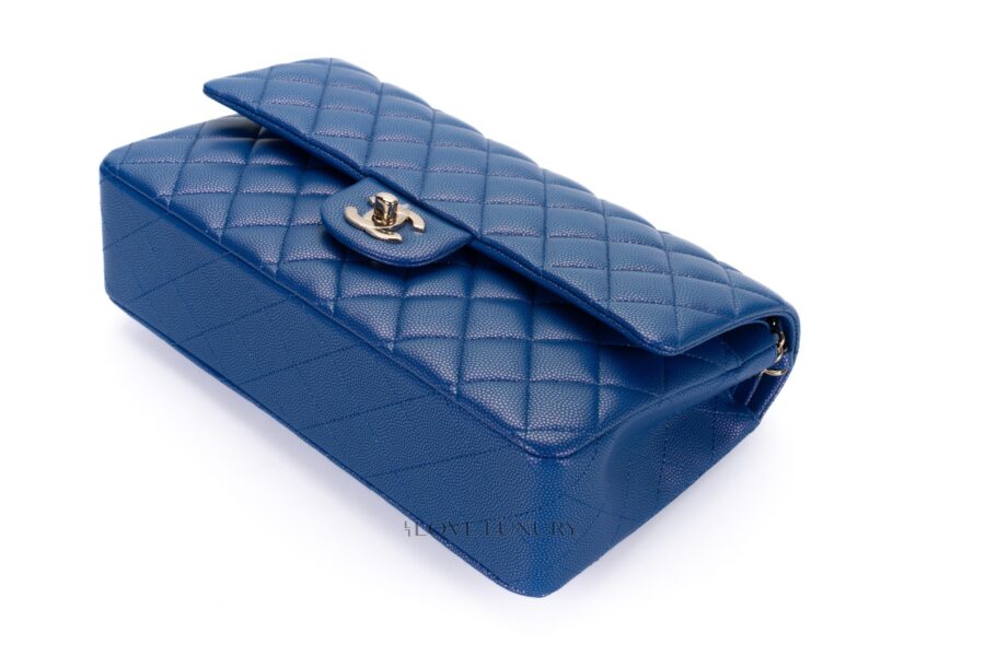 Chanel-Medium-Lambskin-Caviar-Blue-Iridescent-Champagne-Hardware-31-series-2021-box-fresh-13
