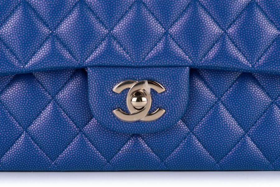Chanel-Medium-Lambskin-Caviar-Blue-Iridescent-Champagne-Hardware-31-series-2021-box-fresh-7