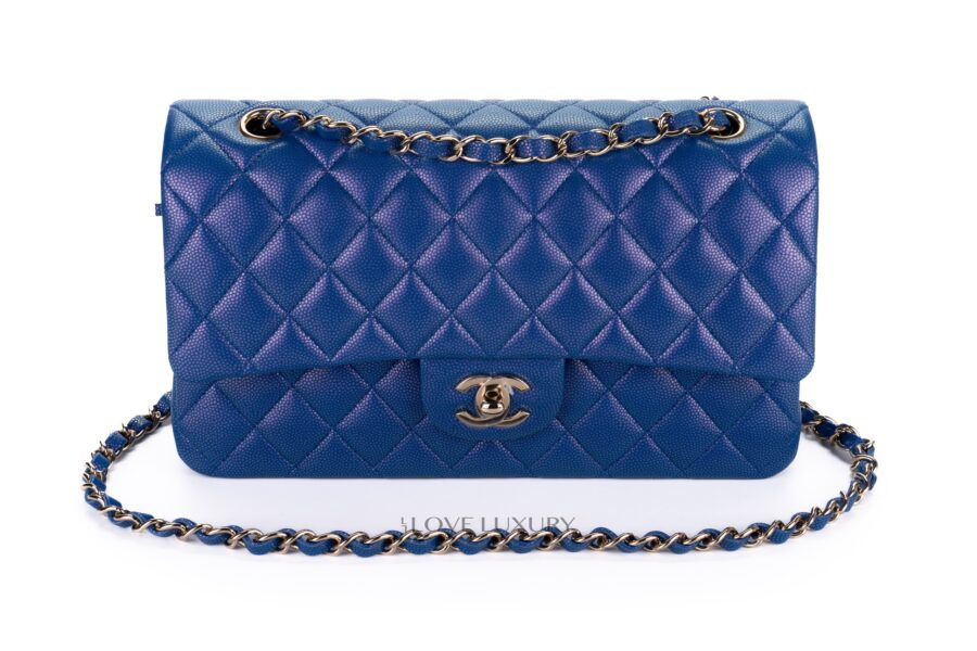 Chanel-Medium-Lambskin-Caviar-Blue-Iridescent-Champagne-Hardware-31-series-2021-box-fresh-8