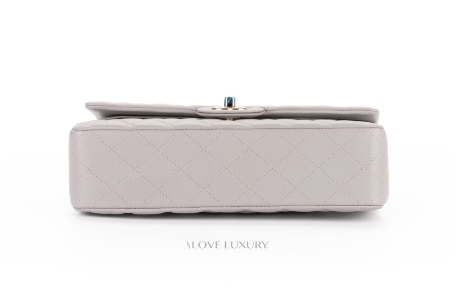 Chanel-Pastel-Grey-Medium-Classic-Flap-Caviar-Gold-Hardware-6