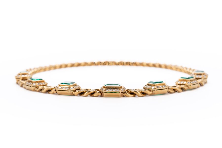 Emerald-and-Diamond-Dual-Purpose-Choker-or-2-Bracelets-4
