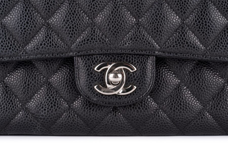 Chanel-Medium-Classic-Flap-Caviar-Black-Silver-Hardware-25-series-bag-only-7