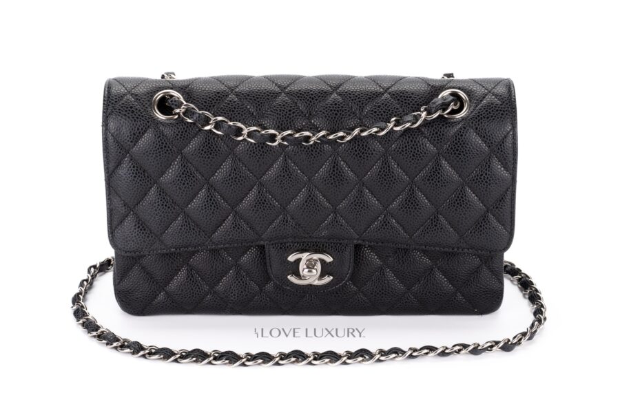 Chanel-Medium-Classic-Flap-Caviar-Black-Silver-Hardware-25-series-bag-only-8