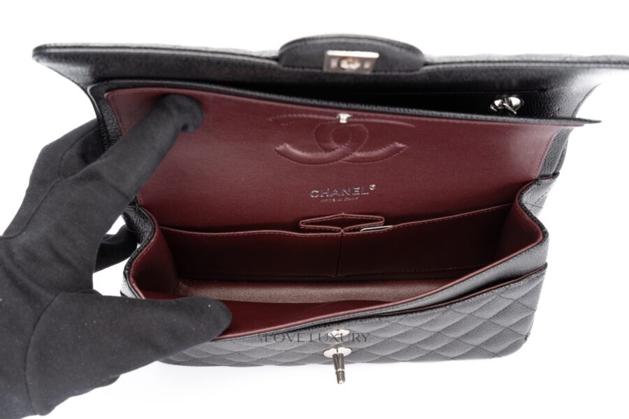 Chanel-Medium-Classiс-Flap-Caviar-Black-Silver-Hardware-11