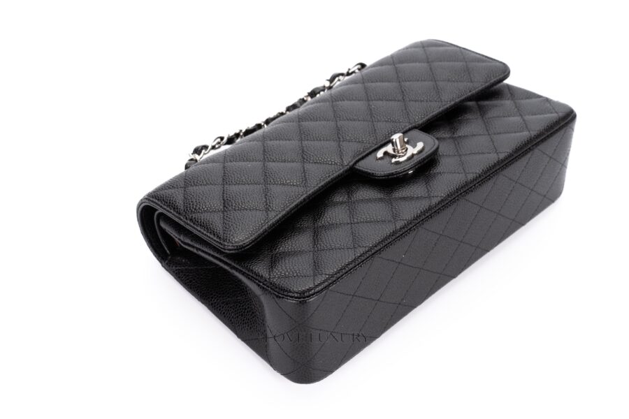 Chanel-Medium-Classiс-Flap-Caviar-Black-Silver-Hardware-12