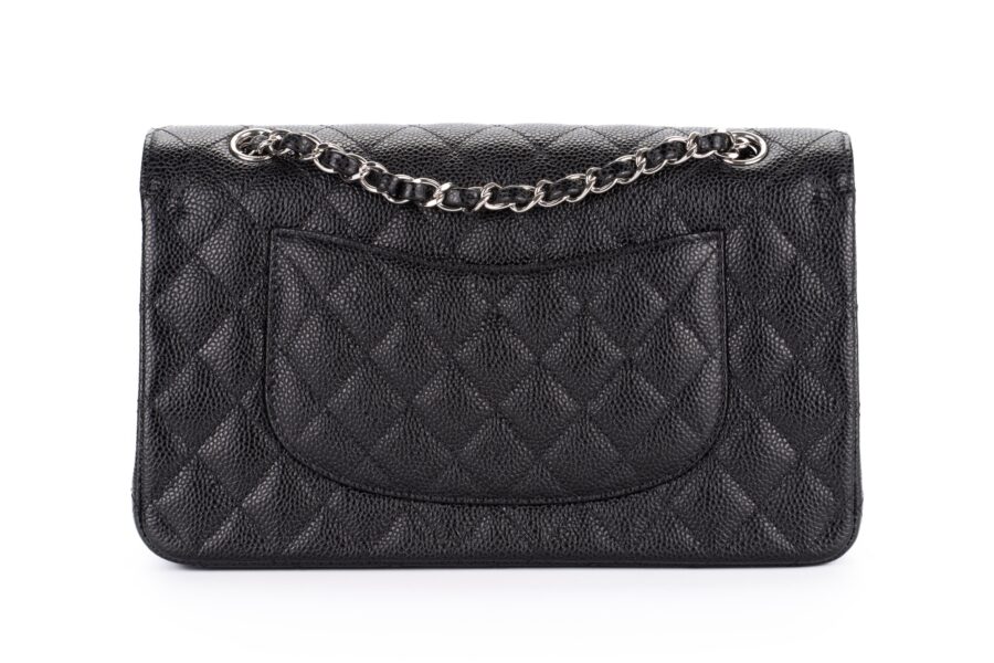 Chanel-Medium-Classiс-Flap-Caviar-Black-Silver-Hardware-3