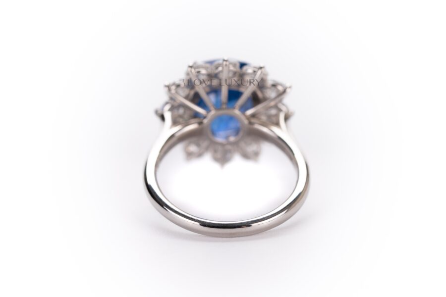 Platinum-Sapphire-Ring-Set-with-One-Oval-Mixed-Shape-Natural-Saphire-Center-Stone-&-12-Round-Brilliant-Cut-Diamonds-on-the-side-6