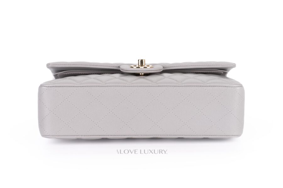 Chanel-Medium-Classic-Flap-Caviar-Pastel-Grey-Champagne-Hardware-6