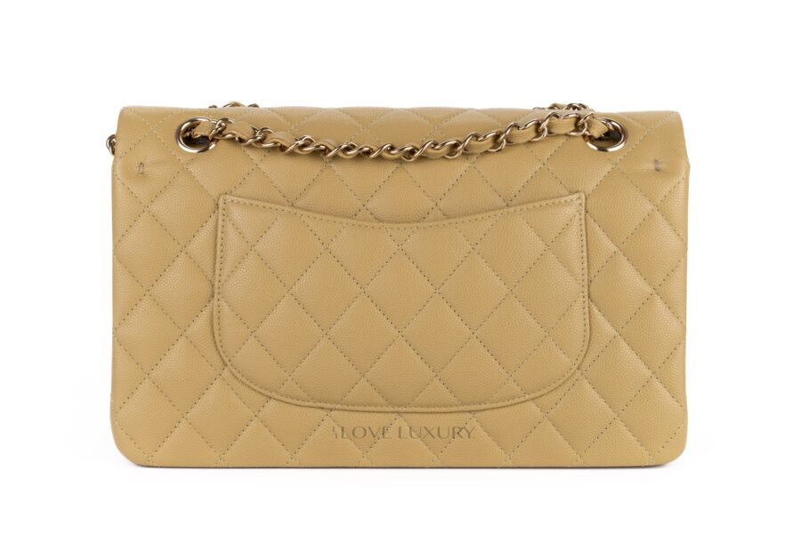 Chanel-Medium-Classic-Flap-Seasonal-Sauge-Green-Caviar-Champagne-Hardware-3