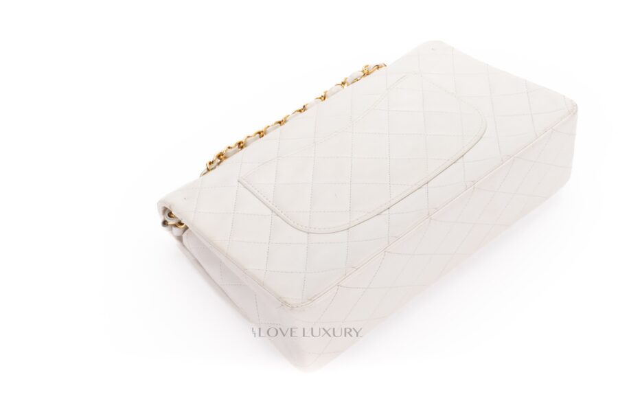 Chanel-Vintage-Medium-Classic-Flap-White-Lambskin-Gold-Hardware-16
