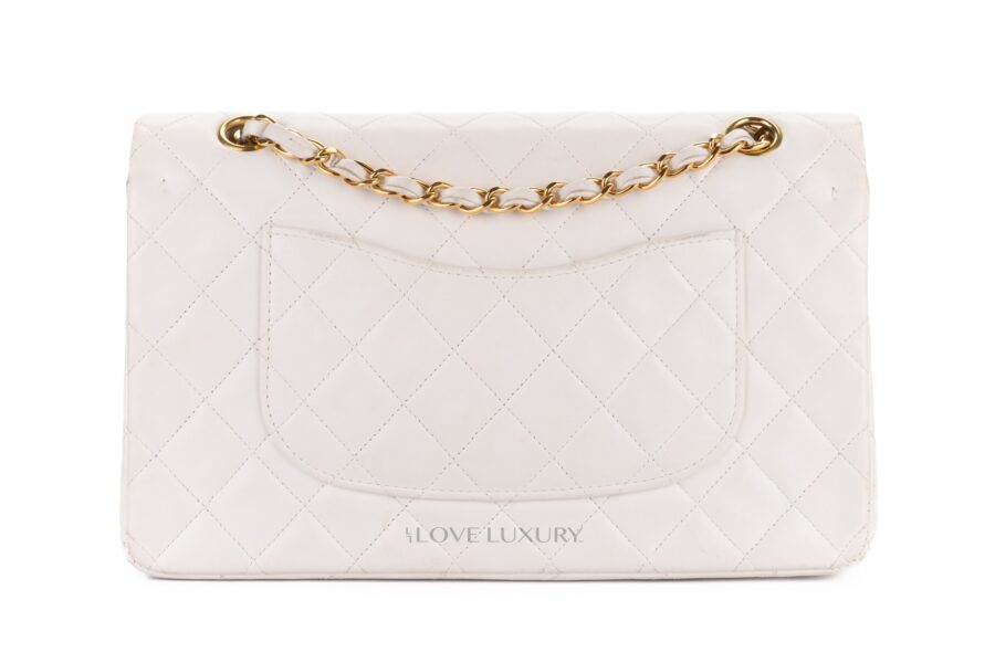 Chanel-Vintage-Medium-Classic-Flap-White-Lambskin-Gold-Hardware-3