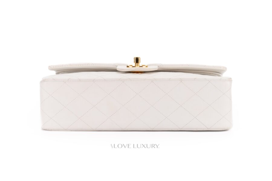 Chanel-Vintage-Medium-Classic-Flap-White-Lambskin-Gold-Hardware-6