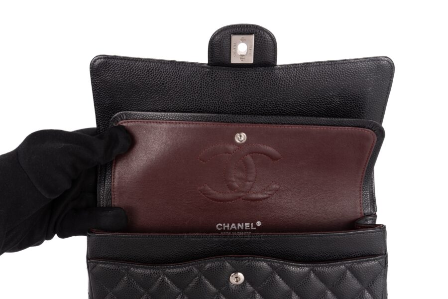 Chanel-Medium-Classic-Flap-Black-Caviar-Silver-Hardware-10