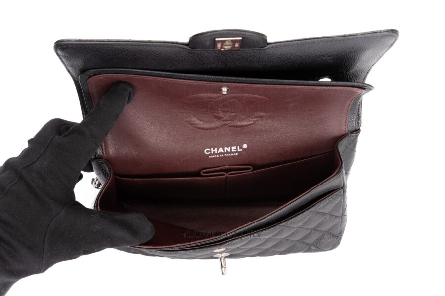 Chanel-Medium-Classic-Flap-Black-Caviar-Silver-Hardware-11