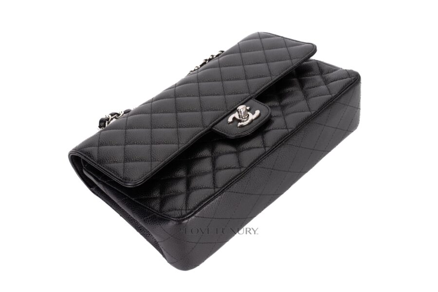 Chanel-Medium-Classic-Flap-Black-Caviar-Silver-Hardware-12