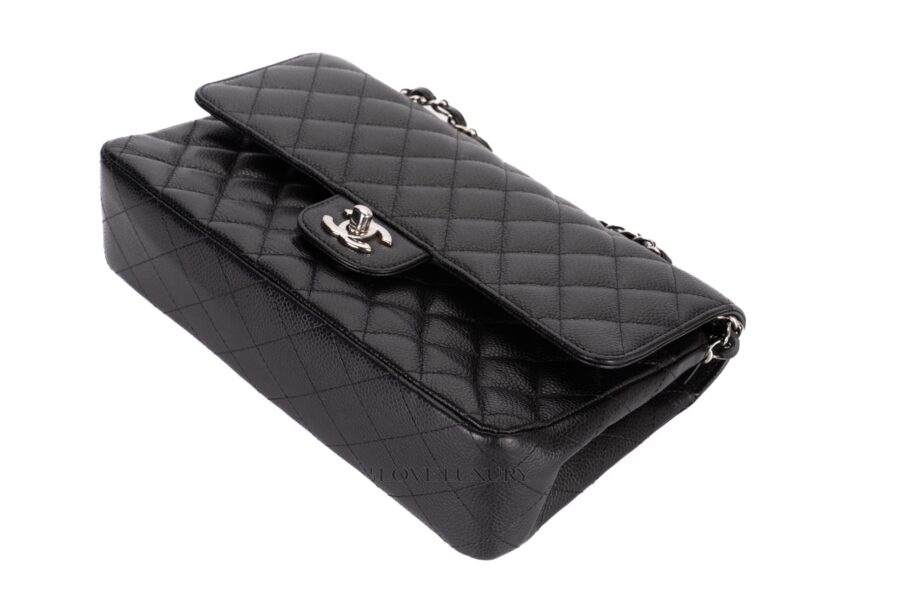 Chanel-Medium-Classic-Flap-Black-Caviar-Silver-Hardware-13