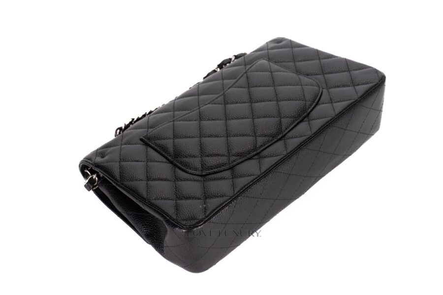 Chanel-Medium-Classic-Flap-Black-Caviar-Silver-Hardware-14