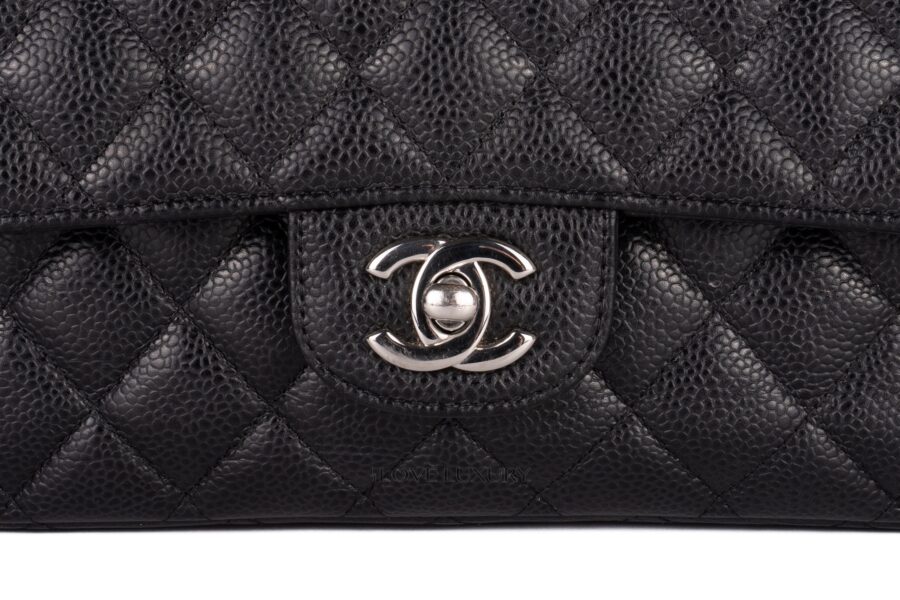 Chanel-Medium-Classic-Flap-Black-Caviar-Silver-Hardware-7