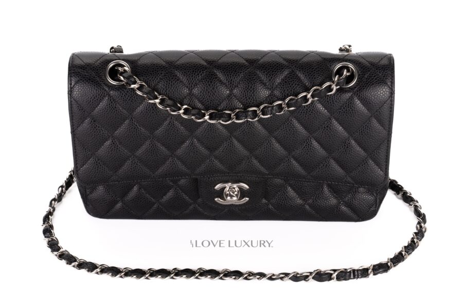 Chanel-Medium-Classic-Flap-Black-Caviar-Silver-Hardware-8