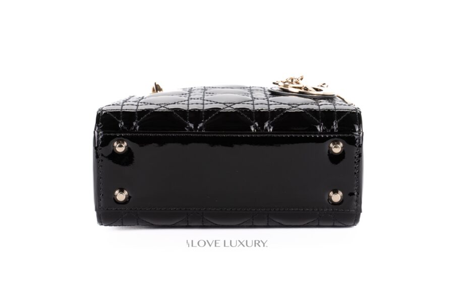 Dior-Mini-Lady-Dior-Black-Patent-Light-Gold-Hardware-6