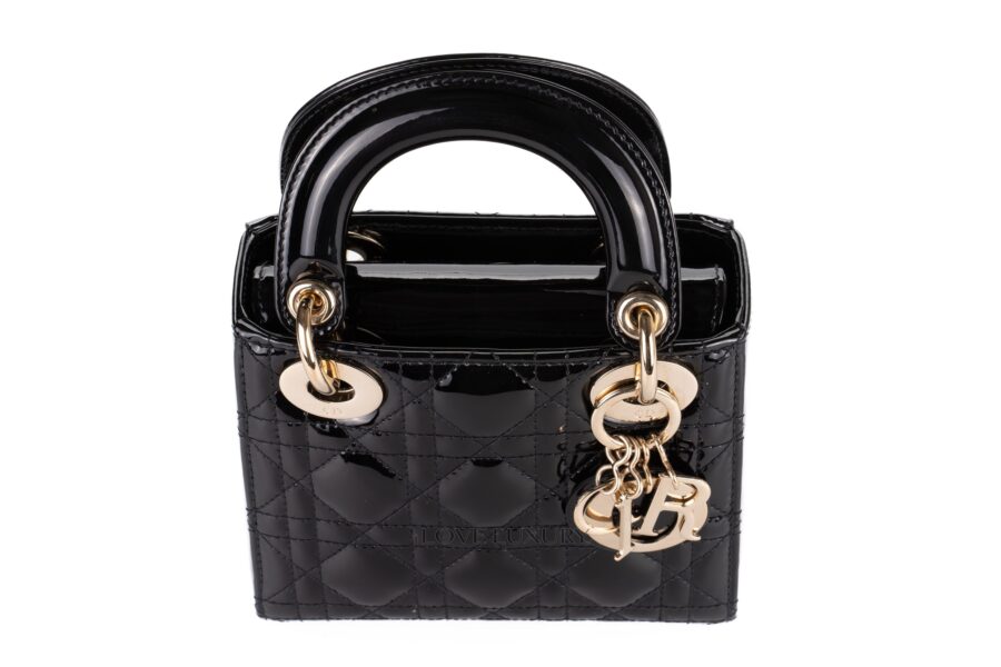Dior-Mini-Lady-Dior-Black-Patent-Light-Gold-Hardware-8