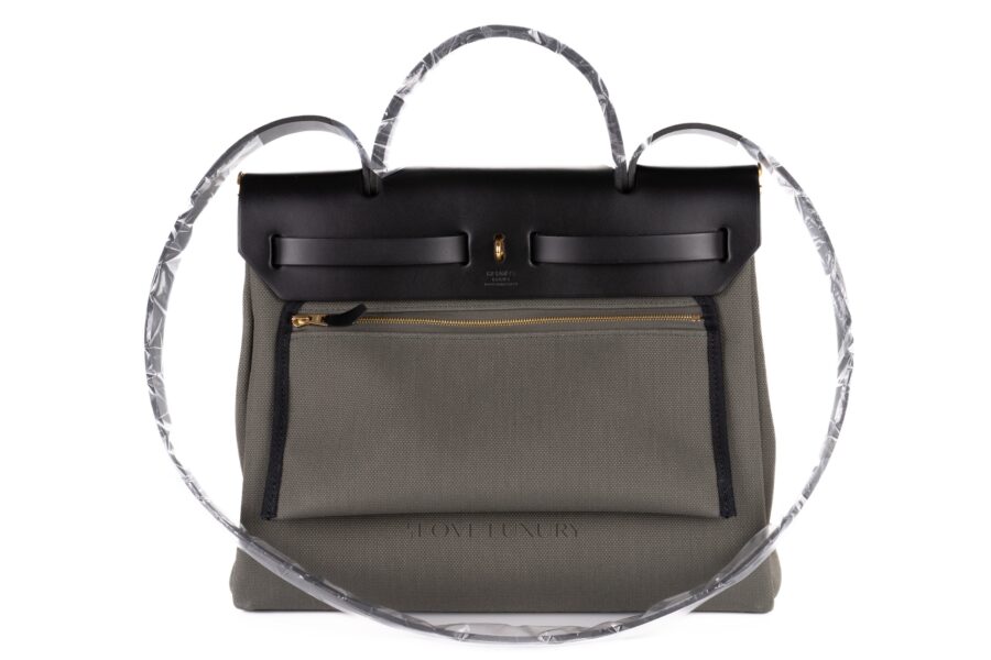 Hermès-Herbag-Zip-31-Vert-de-Gris-Canvas-and-Black-Swift-3